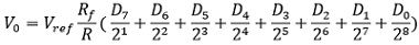 8-bit DAC output voltage equation